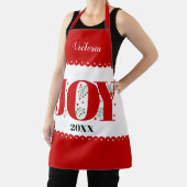 Red Joy met kerstfoto's met bessen Schort (Insitu)