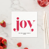 Red Joy Modern Typografie Persoonlijke feestdag Servet (Insitu)