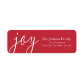 Red Joy Return-adreslabels Etiket (Voorkant)