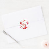 Red Joy Script Kerstvakantie Ronde Sticker (Envelop)