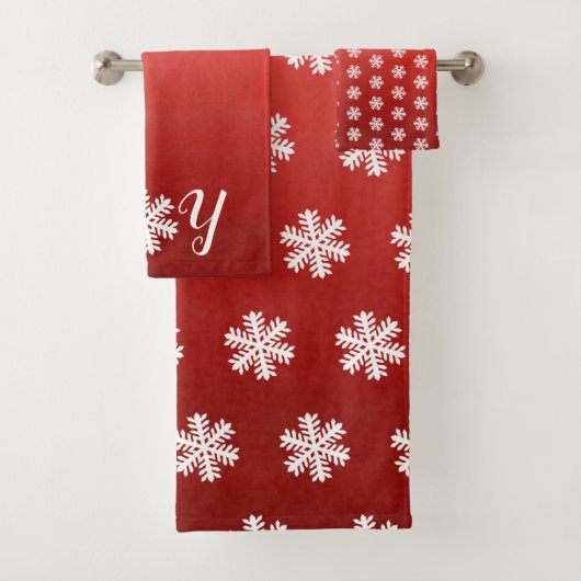 Red Joy Snowflake Bad Handdoek (Insitu)
