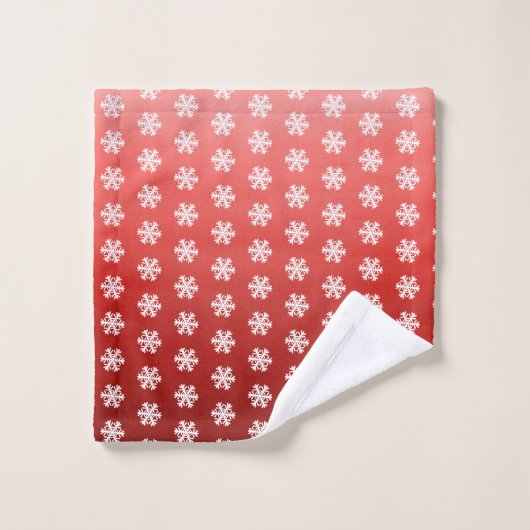 Red Joy Snowflake Bad Handdoek (Wasdoekje)