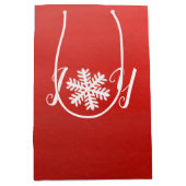 Red Joy Snowflake Medium Gift Bag Cadeauzakje (Voorkant)