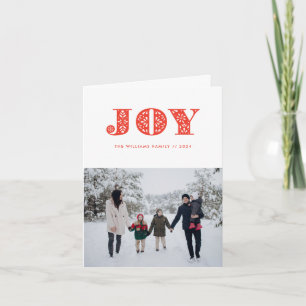 Red Joy Swedish Dala Horse Photo Holiday Card Feestdagen Kaart