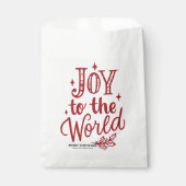 Red Joy to the World Christmas Lettering Bedankzakje (Voorkant)