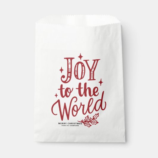 Red Joy to the World Christmas Lettering Bedankzakje (Voorkant)