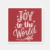Red Joy to the World Lettering Christmas Servet (Voorkant)