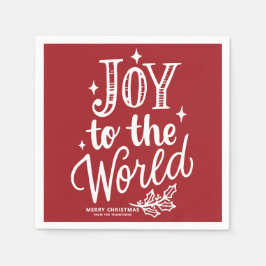 Red Joy to the World Lettering Christmas Servet