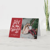 Red Joy to world Kerstcarol Foto Feestdagen Kaart (Voorkant)