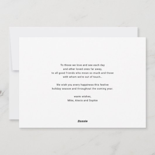 Red Joy to world Kerstcarol Foto Feestdagenkaart (Achterkant)