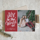 Red Joy to world Kerstcarol Foto Feestdagenkaart