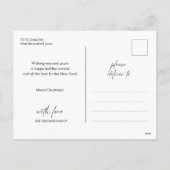 Red Joy Vrede Liefde Minimale Kerstmis Familienaam Feestdagenkaart (Achterkant)