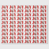 Red JOY Vrolijke kerstvakantie foto Cadeaupapier (Vlak)