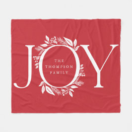 Red Joy Wreath Holiday kerstcadeaudecor Fleece Deken