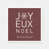 Red Joyeux minimalistisch holiday paper Napkin Servet (Voorkant)