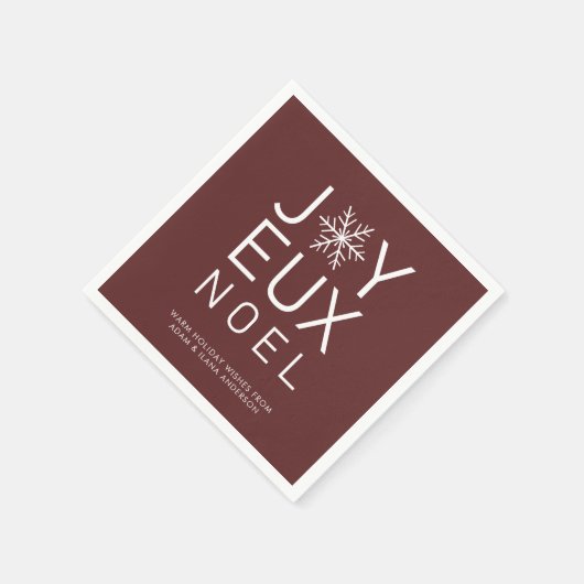 Red Joyeux minimalistisch holiday paper Napkin Servet (Hoek)