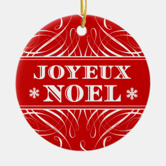 Red Joyeux Noel Elegant kerstversier Keramisch Ornament