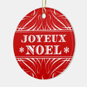 Red Joyeux Noel Elegant kerstversier Keramisch Ornament (Links)