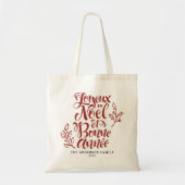 Red Joyeux Noël et Bonne Année Modern Script Tote Bag (Voorkant)