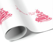 Red Joyeux Noël met kerstboom Cadeaupapier (Rol Hoek)