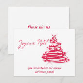 Red Joyeux Noël met kerstboom Kaart (Voorkant / Achterkant)