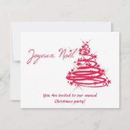 Red Joyeux Noël met kerstboom Kaart
