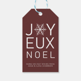 Red Joyeux Noel Minimalist Holiday Gift Labels Cadeaulabel