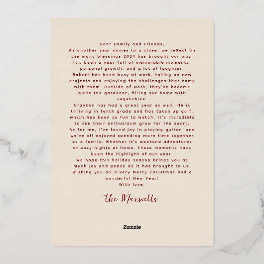 Red Joyful Holiday Folk Illustratie Folie Feestdagenkaart (Achterkant)