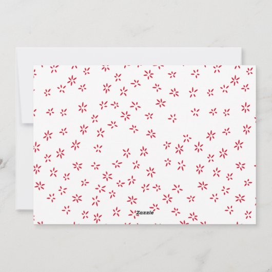 Red Joyful Snowflake Horizontale Arch Lijst 2 Foto Feestdagenkaart (Achterkant)