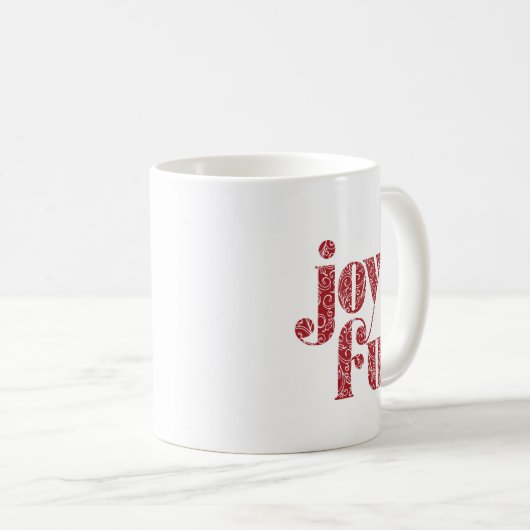  Red Joyful typografie kerst/feestdag Koffiemok (Voorkant rechts)
