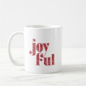 Red Joyful typografie kerst/feestdag Koffiemok (Links)