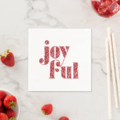  Red Joyful typografie kerst/feestdag Servet (Insitu)