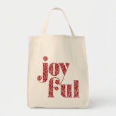  Red Joyful typografie kerst/feestdag Tote Bag (Voorkant)