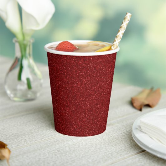 Red Juli 4de Glitter Papieren Bekers (Insitu)