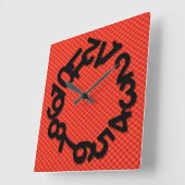 Red Jumble Vierkante Klok (Hoek)