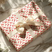 Red Jumping Deer Kerstmis Cadeaupapier
