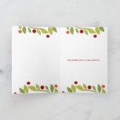 Red Justice Scale Holly Wreath Lawyer Kerstmis Feestdagen Kaart (Binnen)