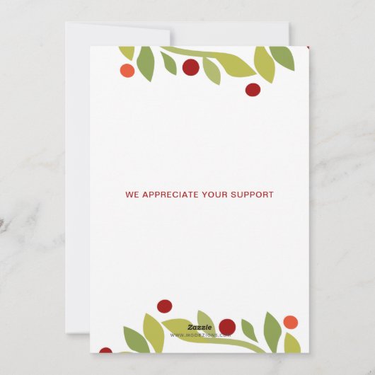 Red Justice Scale Holly Wreatlaw Firm Feestdagenkaart (Achterkant)