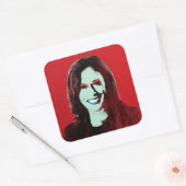 Red Kamala Harris Pop Art Vierkante Sticker (Envelop)