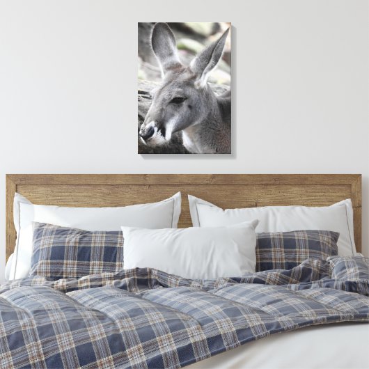 Red Kangaroo Canvas Afdruk (Insitu (Slaapkamer))