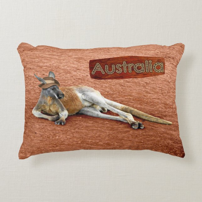 Red Kangaroo in het Pet Slouch Accent Kussen (Voorkant)