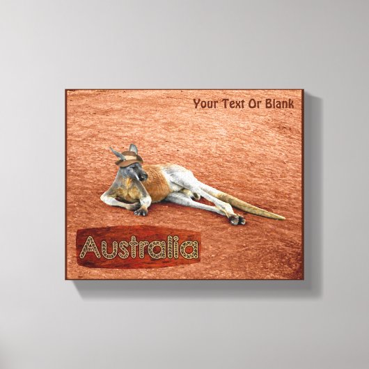 Red Kangaroo in het Pet Slouch Canvas Afdruk (Voorkant)