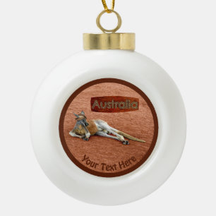 Red Kangaroo in het Pet Slouch Keramische Bal Ornament