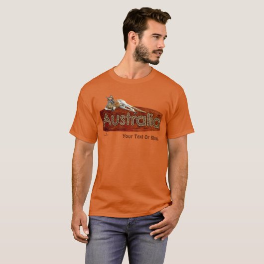 Red Kangaroo in het Pet Slouch T-shirt (Voorkant volledig)
