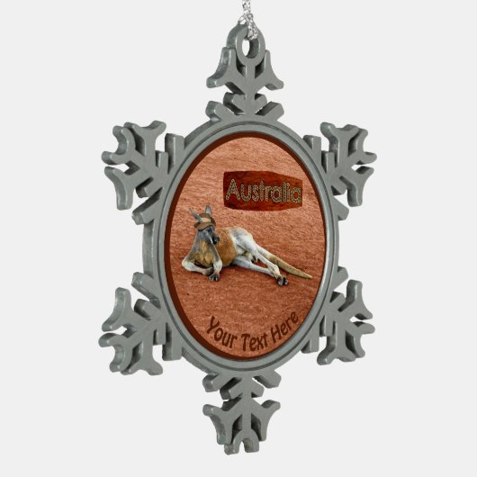 Red Kangaroo in het Pet Slouch Tin Sneeuwvlok Ornament (Links)