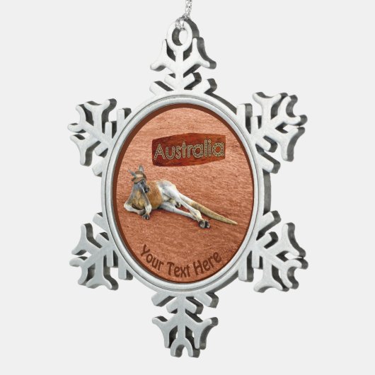 Red Kangaroo in het Pet Slouch Tin Sneeuwvlok Ornament (Rechts)