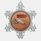 Red Kangaroo in het Pet Slouch Tin Sneeuwvlok Ornament (Voorkant)