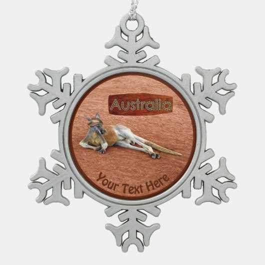 Red Kangaroo in het Pet Slouch Tin Sneeuwvlok Ornament (Voorkant)