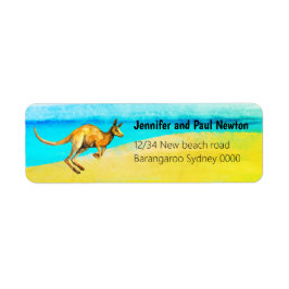 Red kangaroo return Address Label