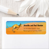 Red kangaroo return Address Label (Insitu)